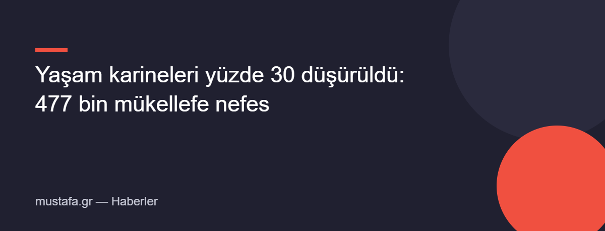 Yaşam karineleri yüzde 30 düşürüldü: 477 bin mükellefe nefes